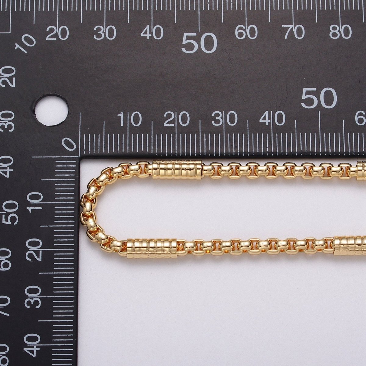 24K Gold Filled 2.5mm, 4mm Box Textured Tube Unique Unfinished Chain by Yard in Gold & Silver | ROLL-1055, -1056, ROLL-1102, -1117 Clearance Pricing