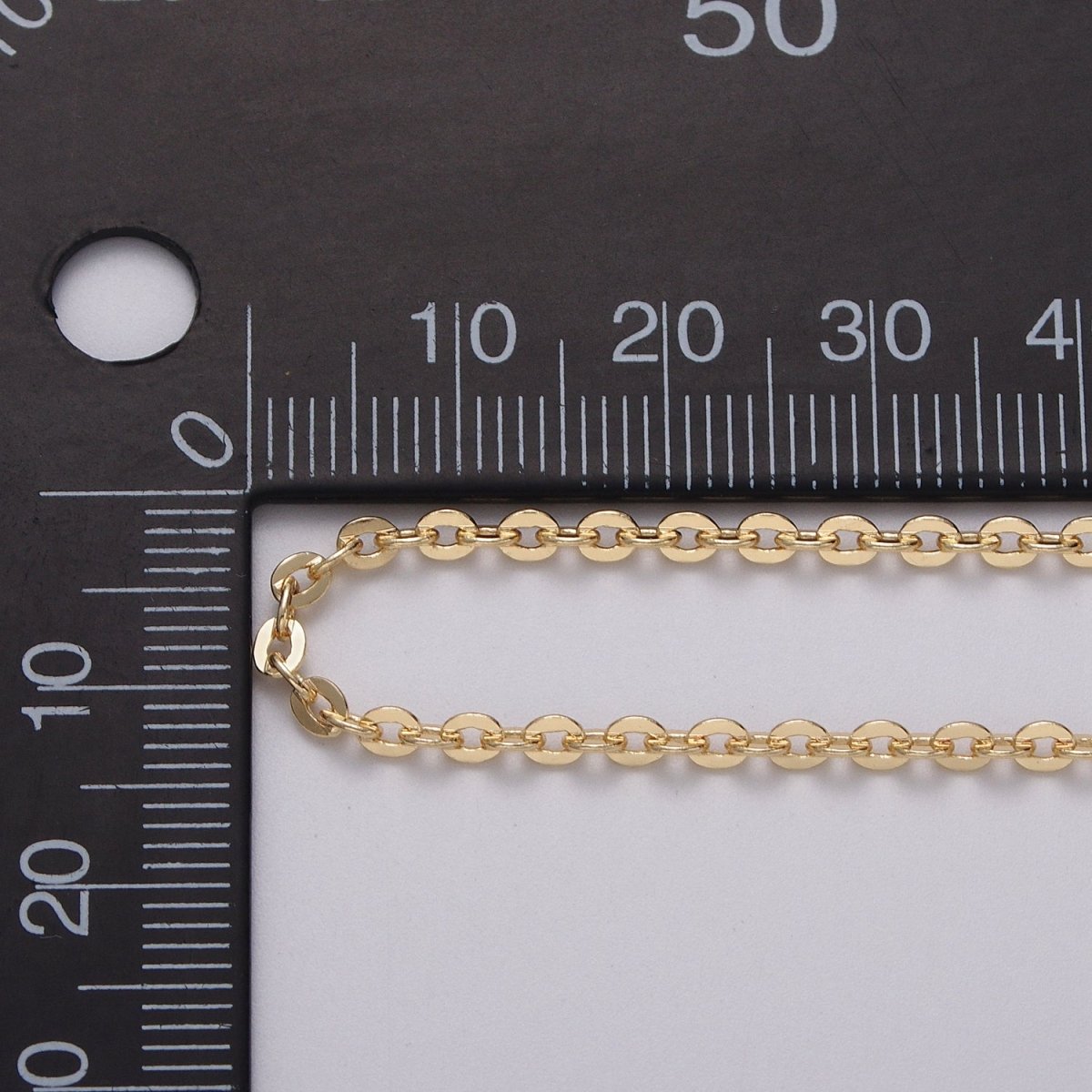 24K Gold Filled 2.5mm Dainty Cable Rolo Unfinished Chain by Yard in Gold & Silver | ROLL-1065, ROLL-1096 Clearance Pricing