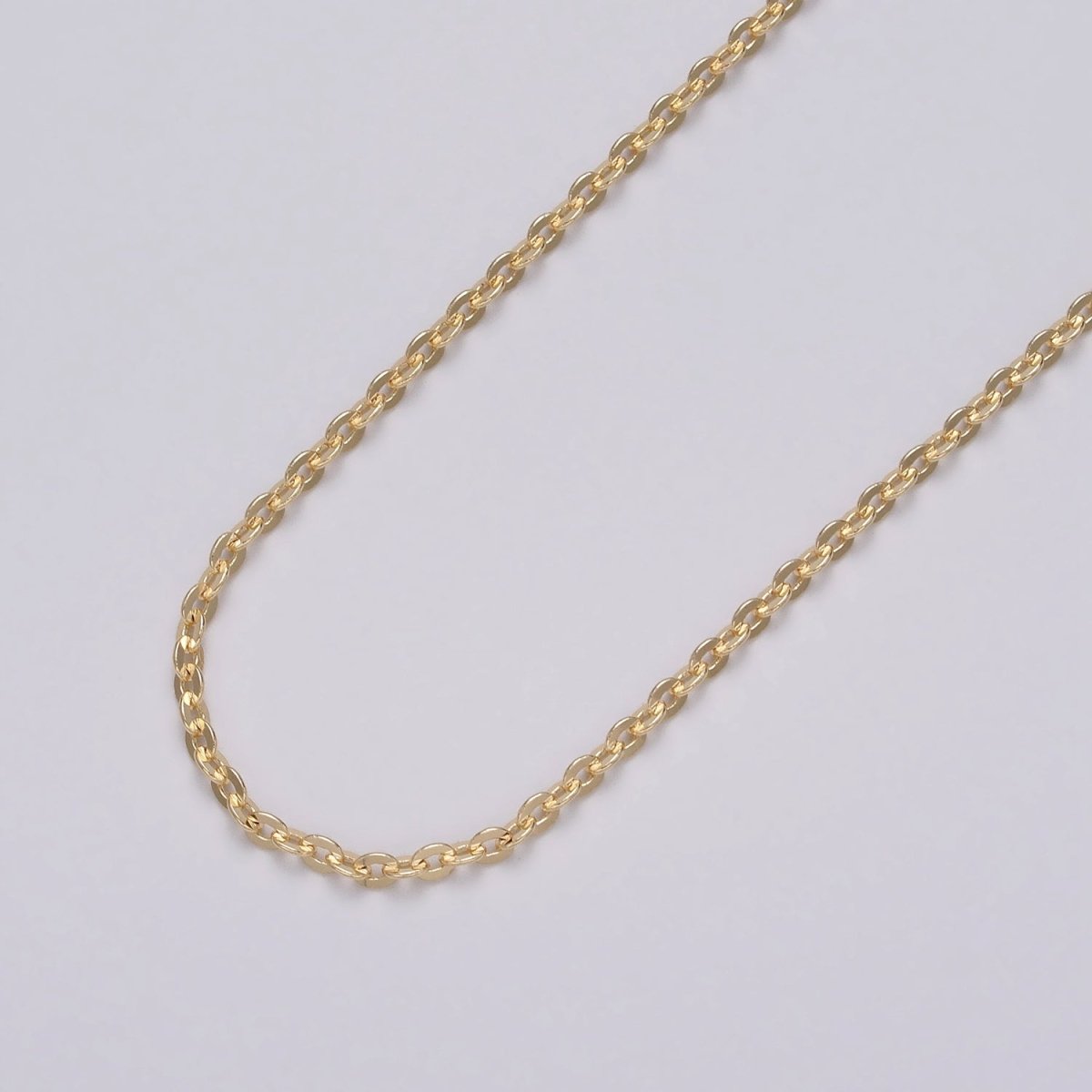 24K Gold Filled 2.5mm Dainty Cable Rolo Unfinished Chain by Yard in Gold & Silver | ROLL-1065, ROLL-1096 Clearance Pricing