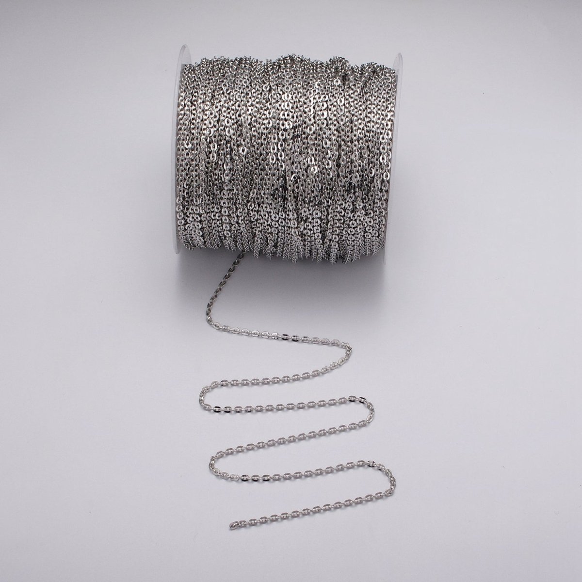 24K Gold Filled 2.5mm Dainty Cable Rolo Unfinished Chain by Yard in Gold & Silver | ROLL-1065, ROLL-1096 Clearance Pricing