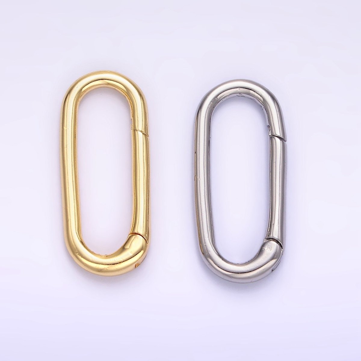 24K Gold Filled 25mm Oblong Push Hinge Gate Findings in Gold & Silver | Z802