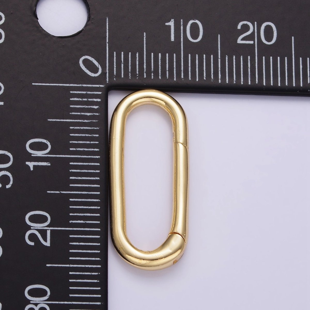 24K Gold Filled 25mm Oblong Push Hinge Gate Findings in Gold & Silver | Z802