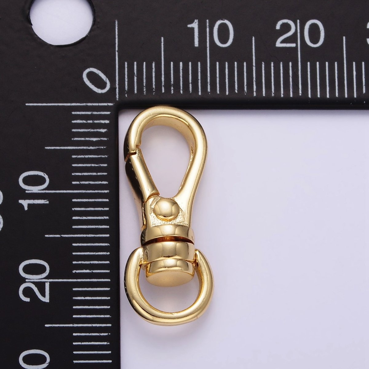 24K Gold Filled 25mm Push Spring Gate Swivel Hook Closure Findings in Gold & Silver | Z799