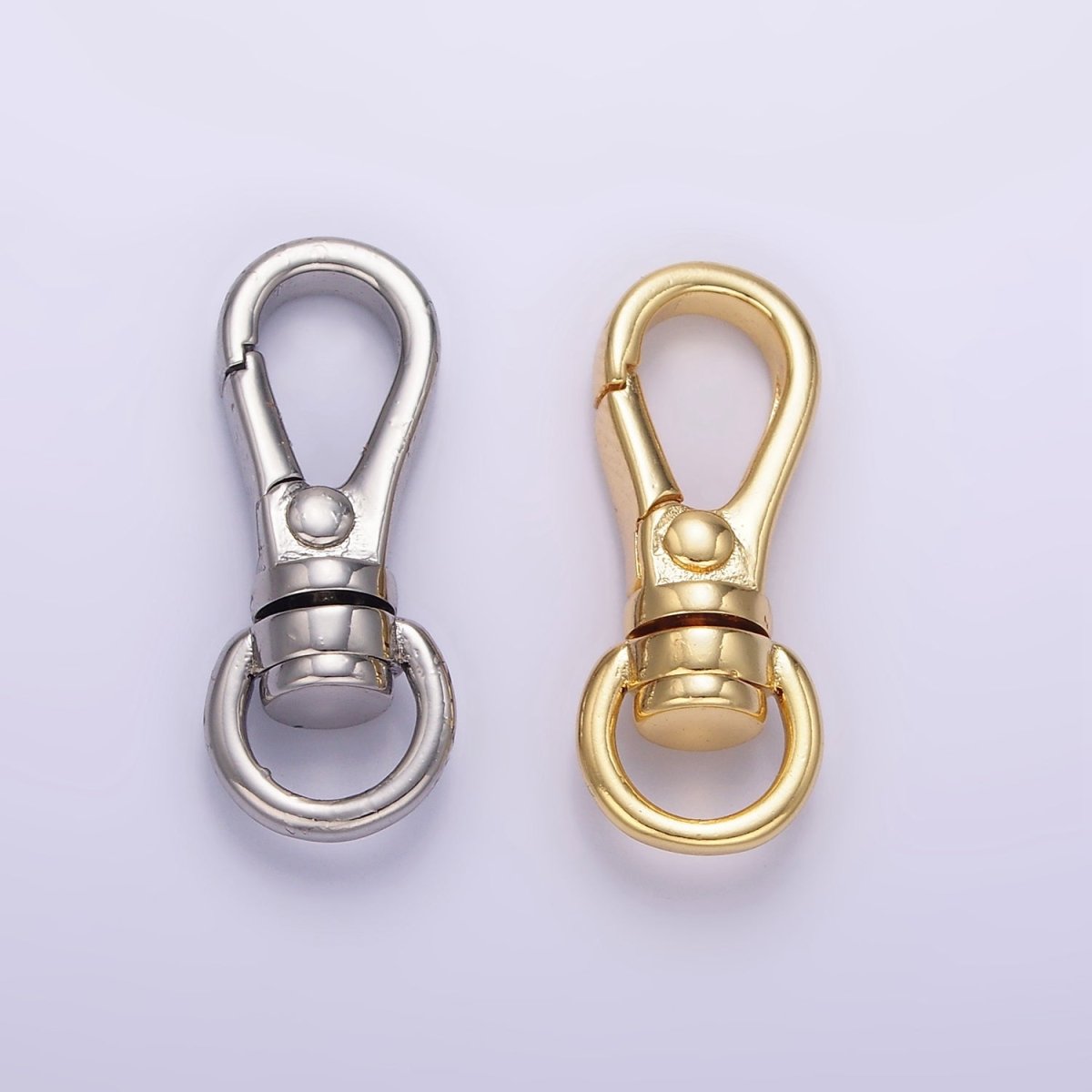 24K Gold Filled 25mm Push Spring Gate Swivel Hook Closure Findings in Gold & Silver | Z799