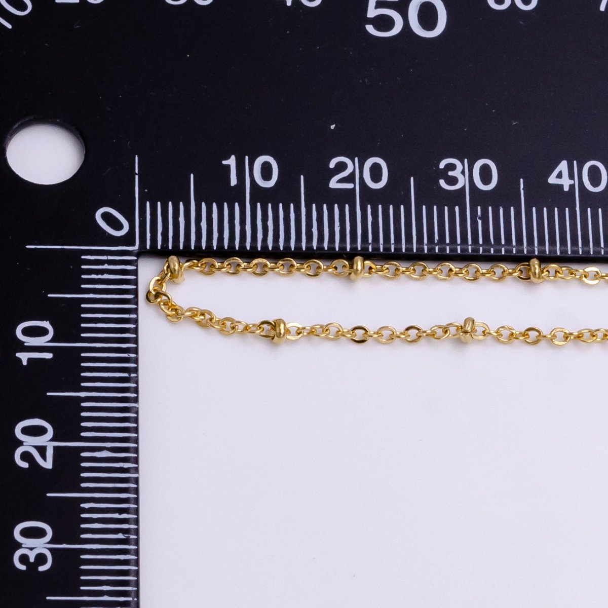 24K Gold Filled 2.5mm Satellite Bead Rolo Unfinished Chain For Jewelry Making | ROLL-1383 - DLUXCA