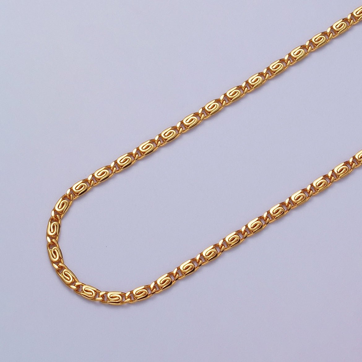 24K Gold Filled 2.5mm Scroll Unfinished Chain in Gold & Silver | ROLL-955 ROLL-956 Clearance Pricing