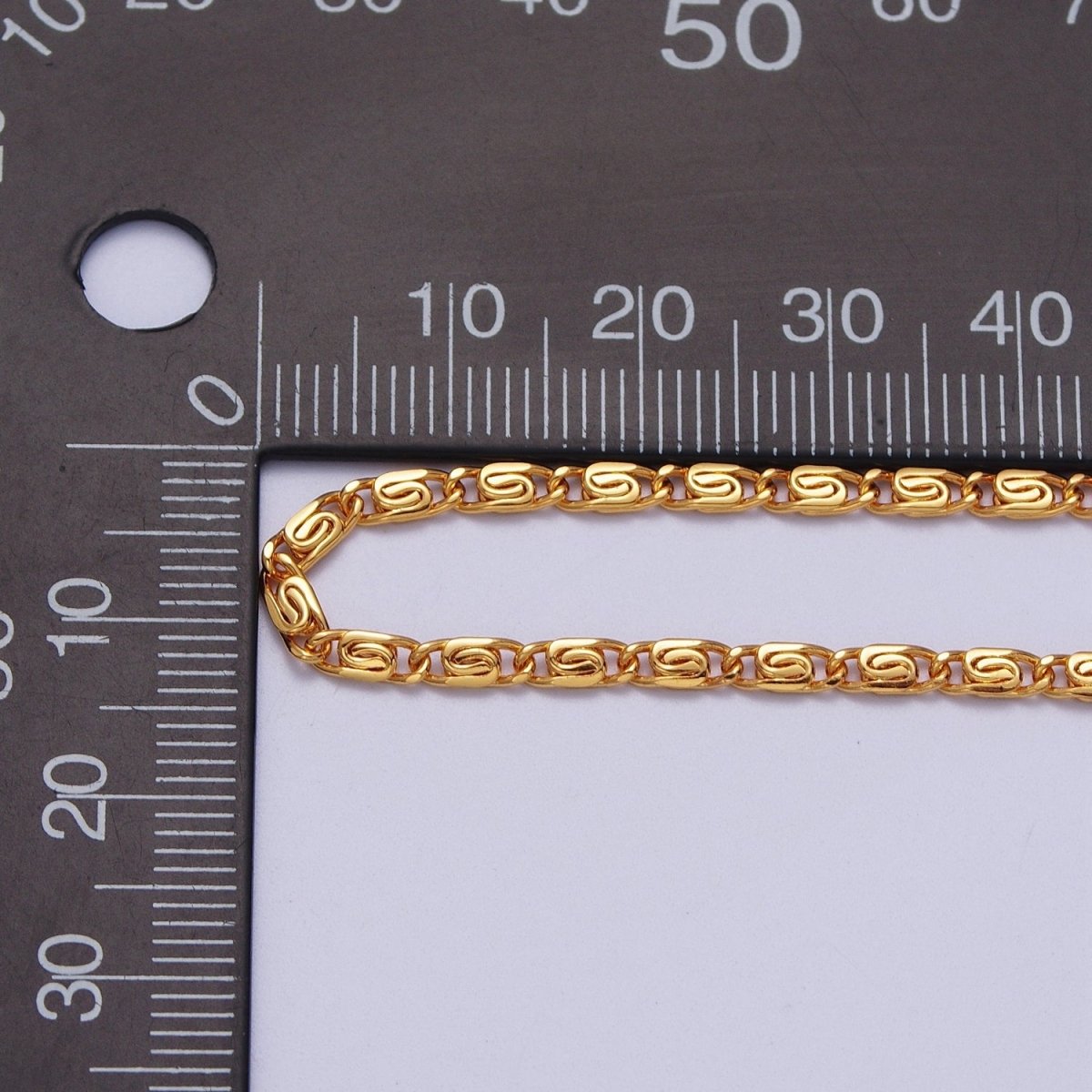 24K Gold Filled 2.5mm Scroll Unfinished Chain in Gold & Silver | ROLL-955 ROLL-956 Clearance Pricing
