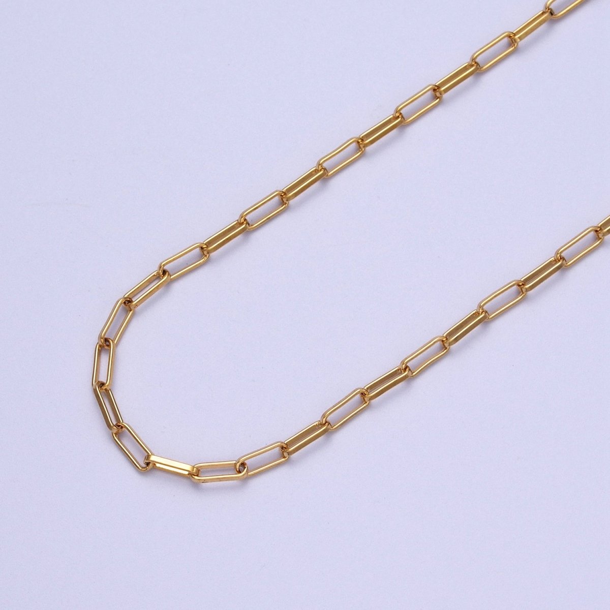24K Gold Filled 2.5mm Unfinished PaperClip Chain in Gold & Silver | ROLL-998 ROLL-999