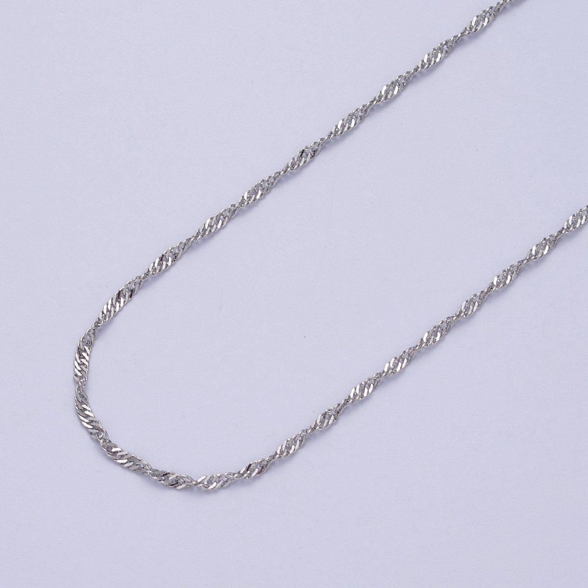 24K Gold Filled 2.5mm Width Singapore Twist Unfinished Chain in Gold & Silver | ROLL-901, ROLL-902 Clearance Pricing