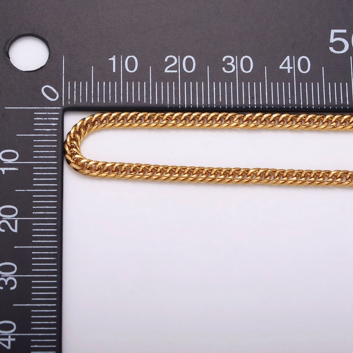 24k Gold Filled 2.6mm Curb Chain Cable Link Unfinished Yard Chain in Gold & Silver | ROLL-1281 ROLL-1282 Clearance Pricing