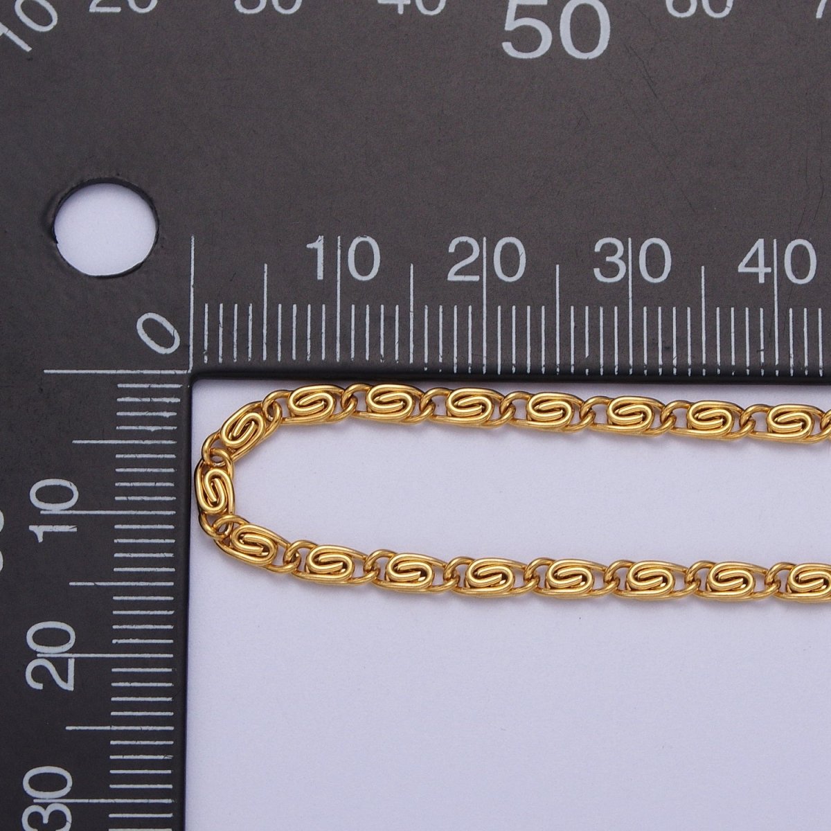 24k Gold Filled 2.6mm Gold & Silver Scroll Chain in 16, 18, 20 Inch Length Necklace | WA-1482 to WA-1489 Clearance Pricing