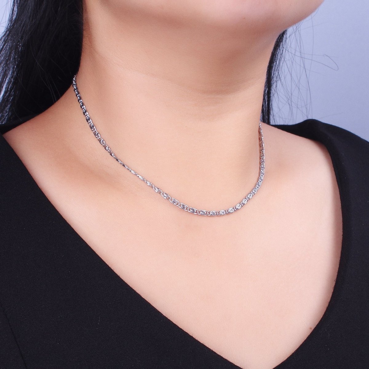 24k Gold Filled 2.6mm Gold & Silver Scroll Chain in 16, 18, 20 Inch Length Necklace | WA-1482 to WA-1489 Clearance Pricing