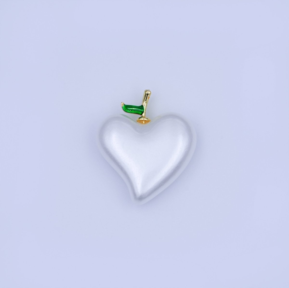 24K Gold Filled 26mm White Heart Fruit Pendant | AH418 - DLUXCA