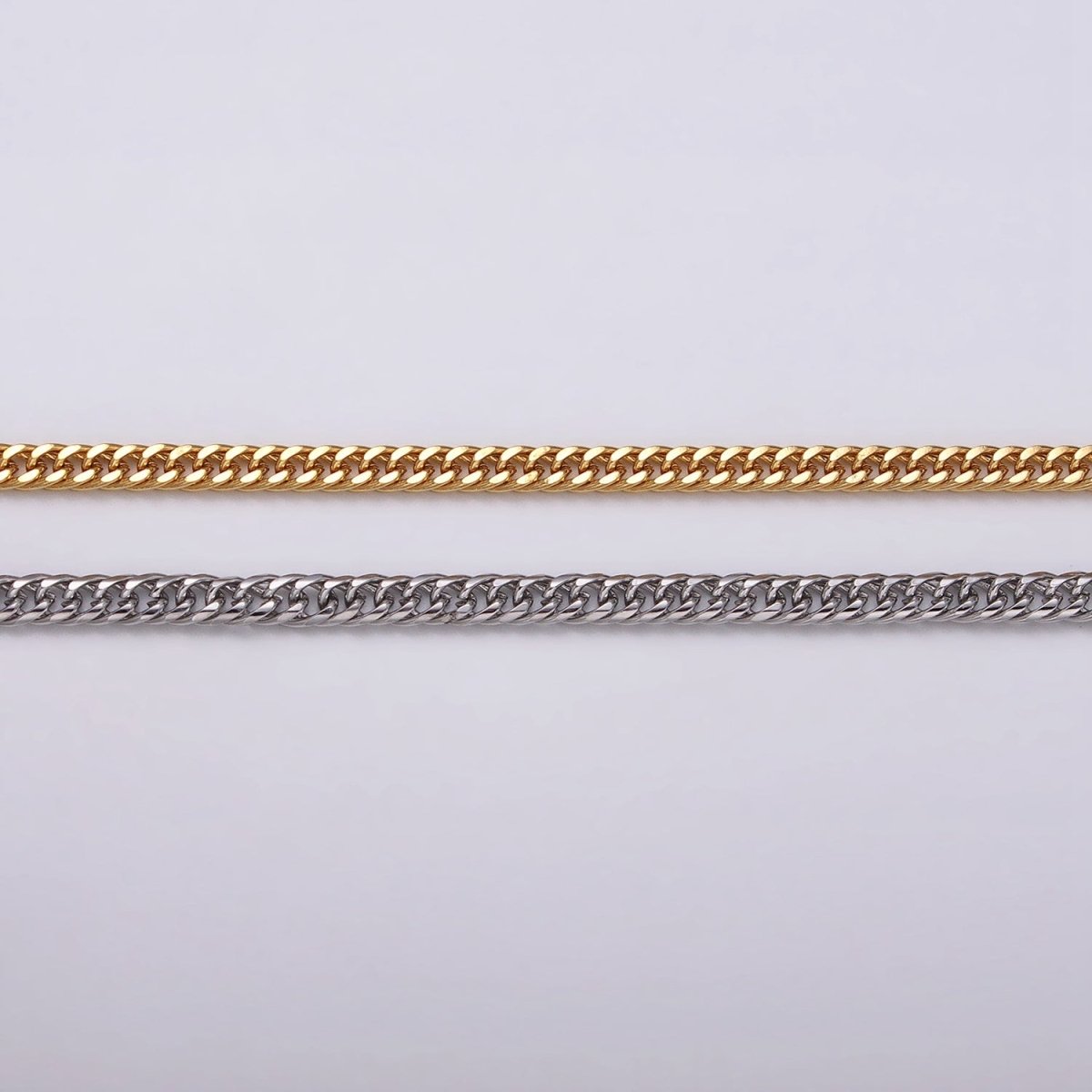 24k Gold Filled 2.7mm Curb Chain Cable Link Unfinished Yard Chain in Gold & Silver | ROLL-1279 ROLL-1280 Clearance Pricing