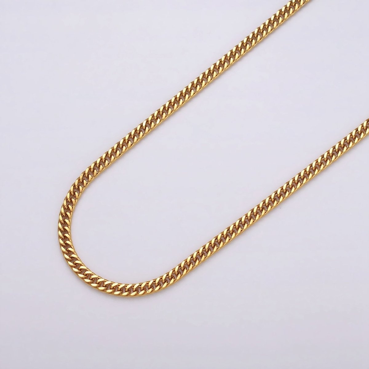 24k Gold Filled 2.7mm Curb Chain Cable Link Unfinished Yard Chain in Gold & Silver | ROLL-1279 ROLL-1280 Clearance Pricing