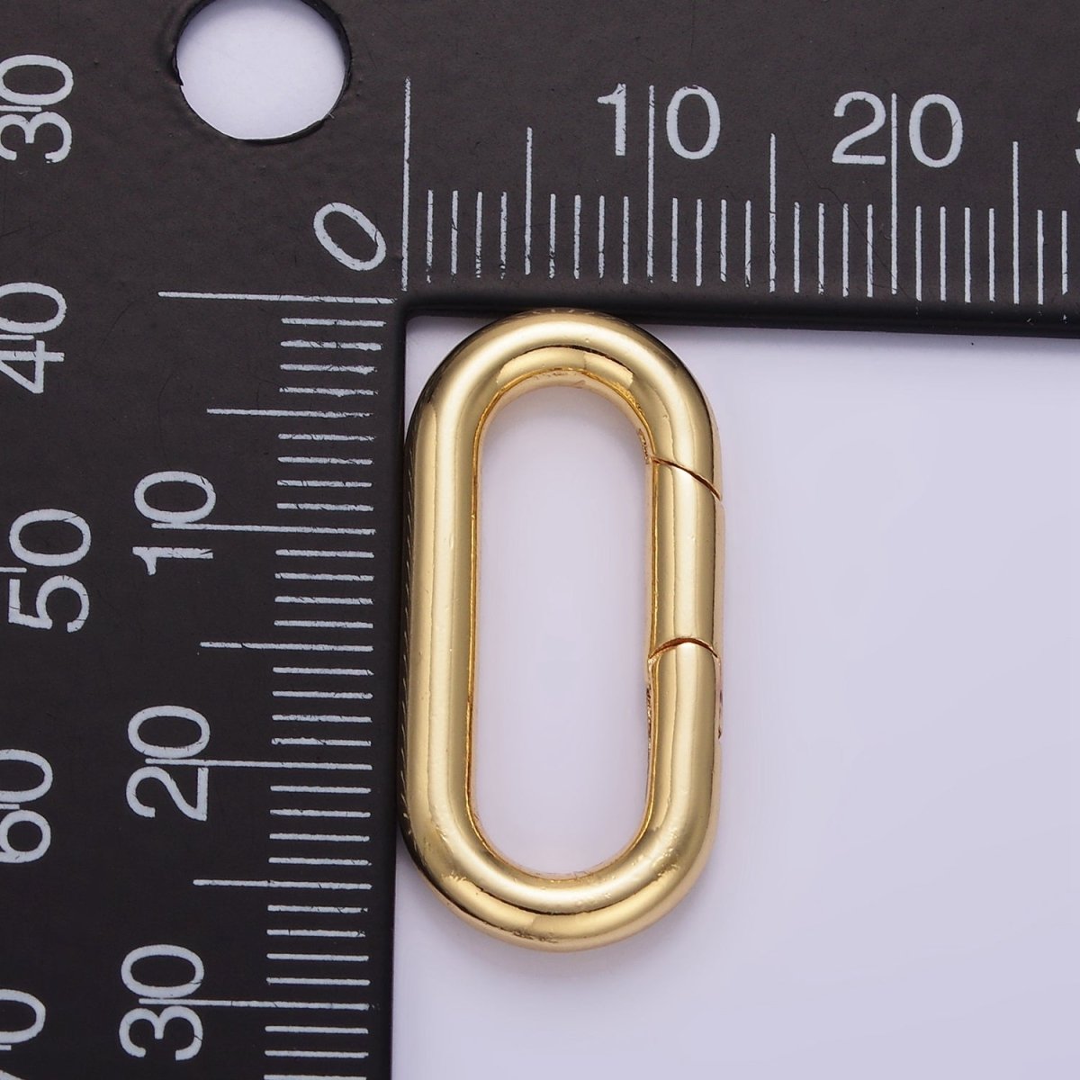 24K Gold Filled 27mm Oblong Push Spring Gate Ring Closure in Silver & Gold | L080