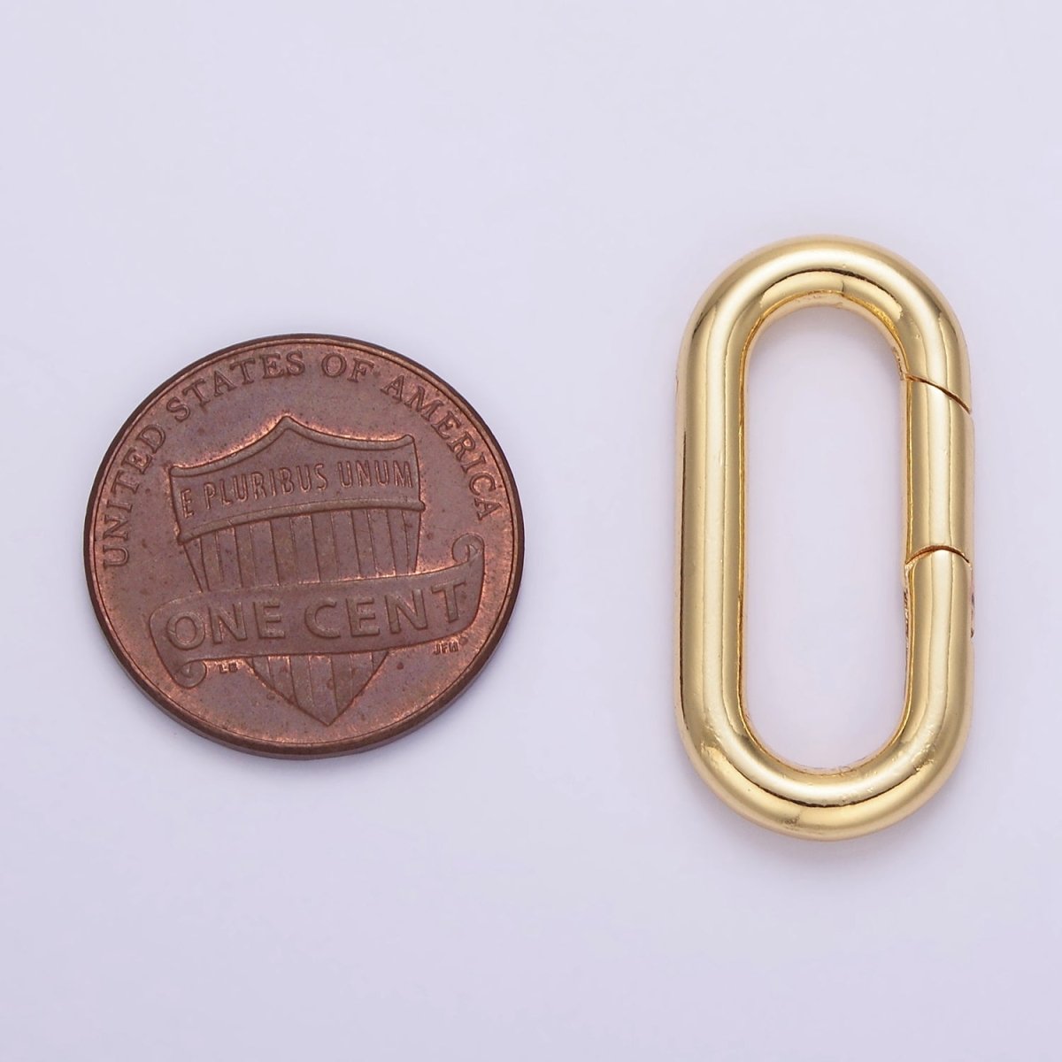 24K Gold Filled 27mm Oblong Push Spring Gate Ring Closure in Silver & Gold | L080