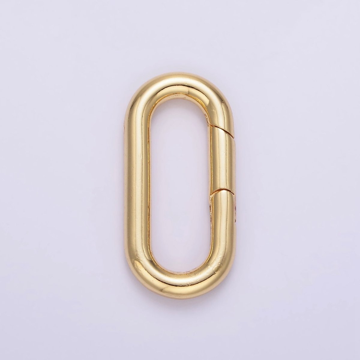 24K Gold Filled 27mm Oblong Push Spring Gate Ring Closure in Silver & Gold | L080