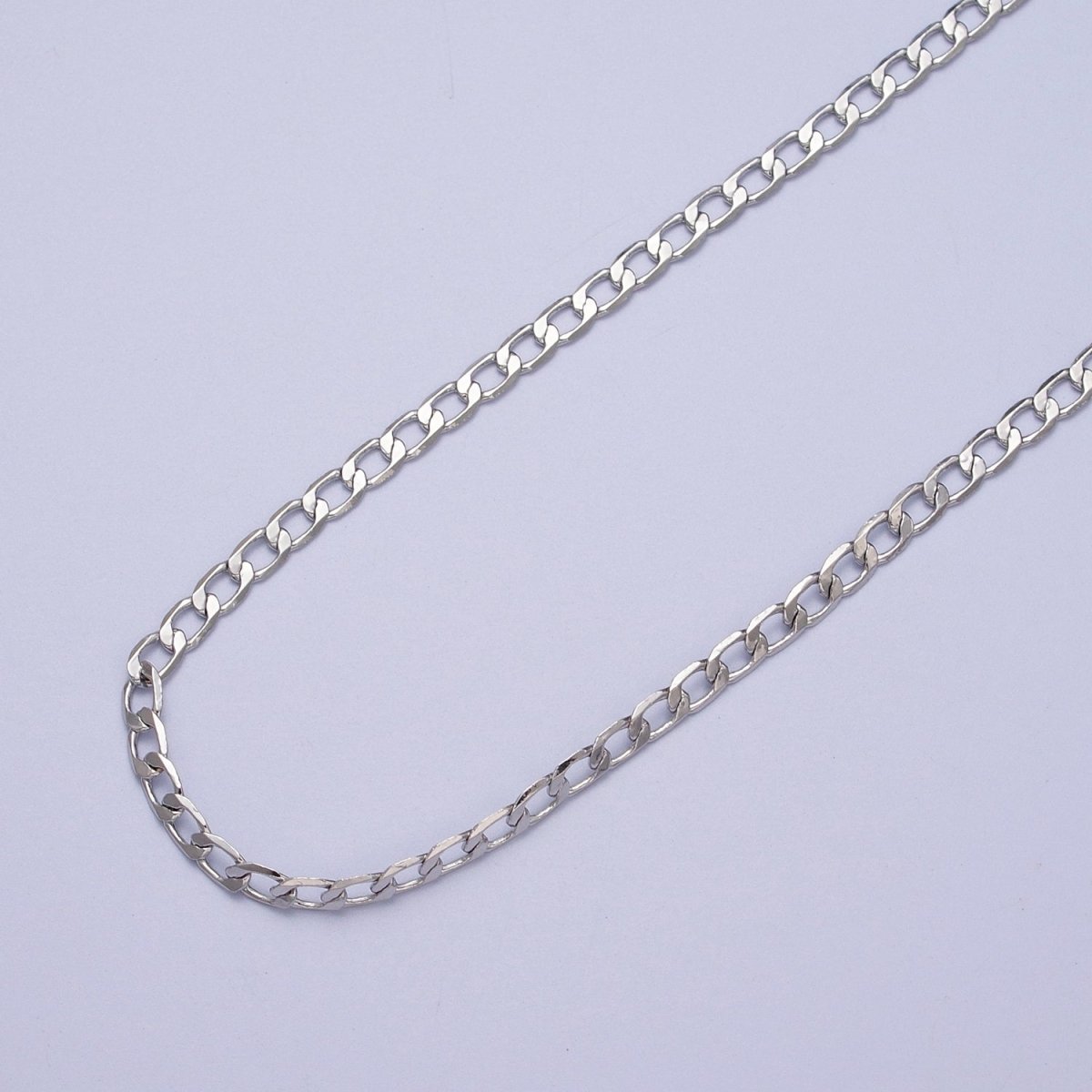 24K Gold Filled 2mm, 2.5mm, 3mm, 3.5mm, 4mm Flat Figaro Curb Chain in Gold & Silver | ROLL-911 to ROLL-920 Clearance Pricing