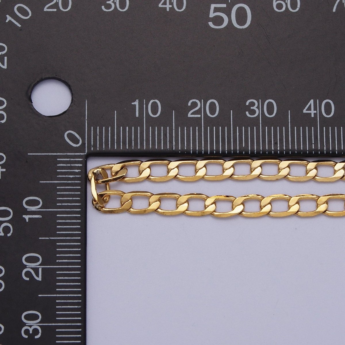 24K Gold Filled 2mm, 2.5mm, 3mm, 3.5mm, 4mm Flat Figaro Curb Chain in Gold & Silver | ROLL-911 to ROLL-920 Clearance Pricing