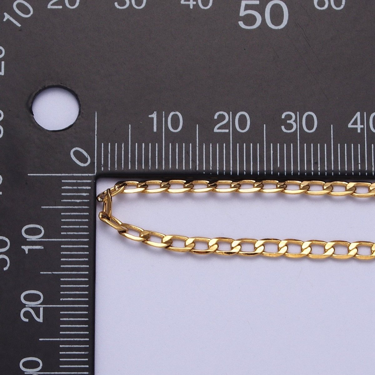 24K Gold Filled 2mm, 2.5mm, 3mm, 3.5mm, 4mm Flat Figaro Curb Chain in Gold & Silver | ROLL-911 to ROLL-920 Clearance Pricing