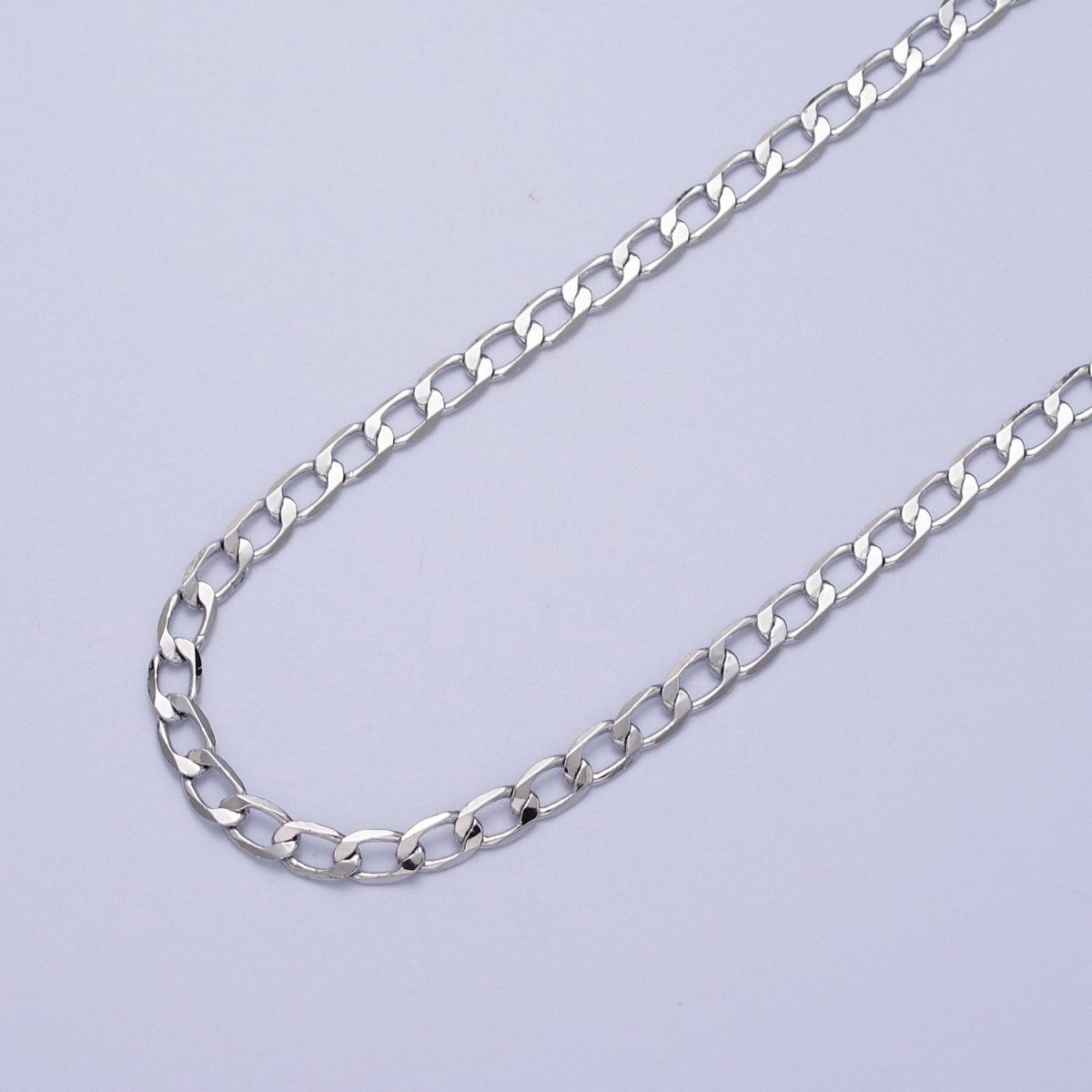 24K Gold Filled 2mm, 2.5mm, 3mm, 3.5mm, 4mm Flat Figaro Curb Chain in Gold & Silver | ROLL-911 to ROLL-920 Clearance Pricing