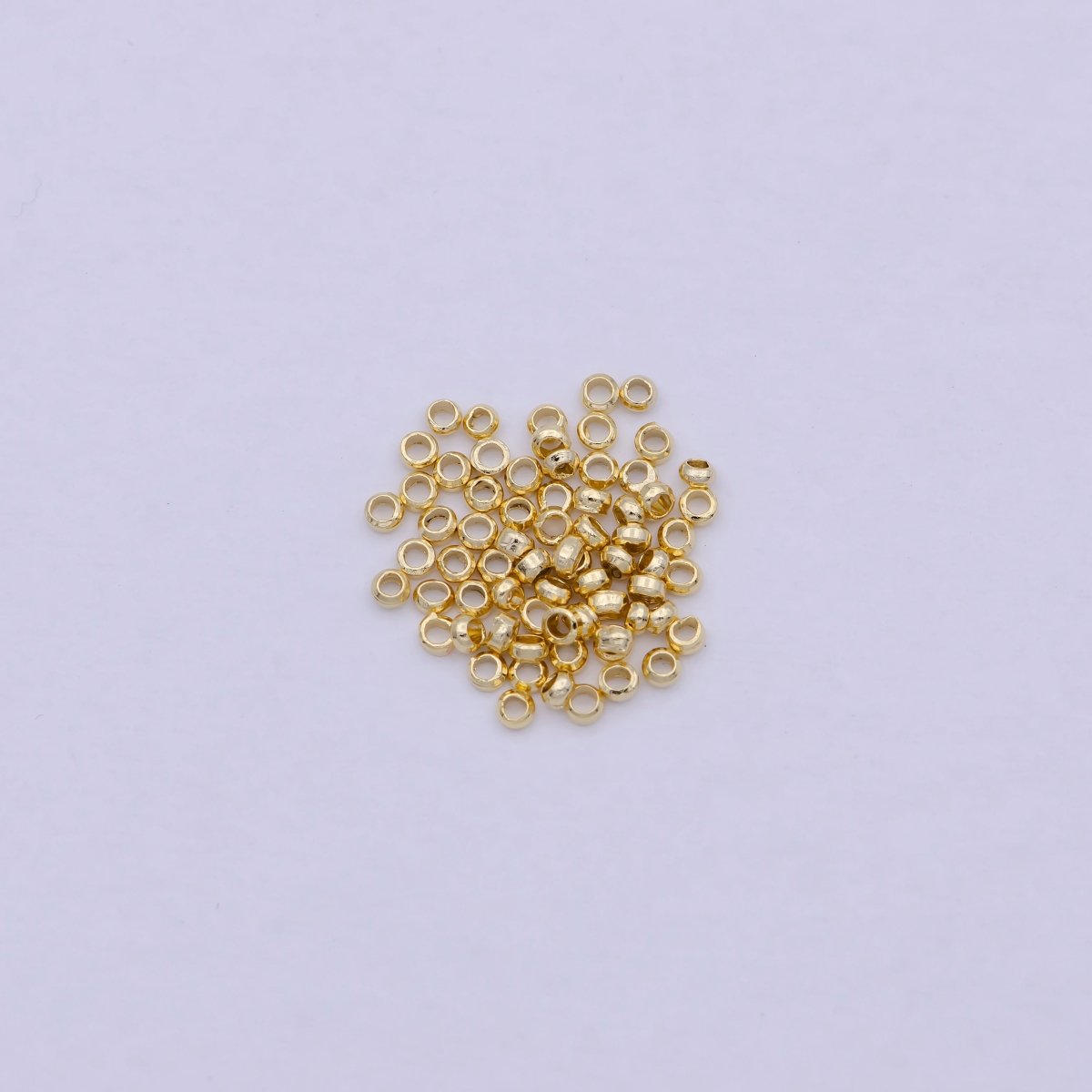 24K Gold Filled 2mm 2.5mm 3mm 4mm Crimp Cover Beads Supply Pack  L-615~L-618