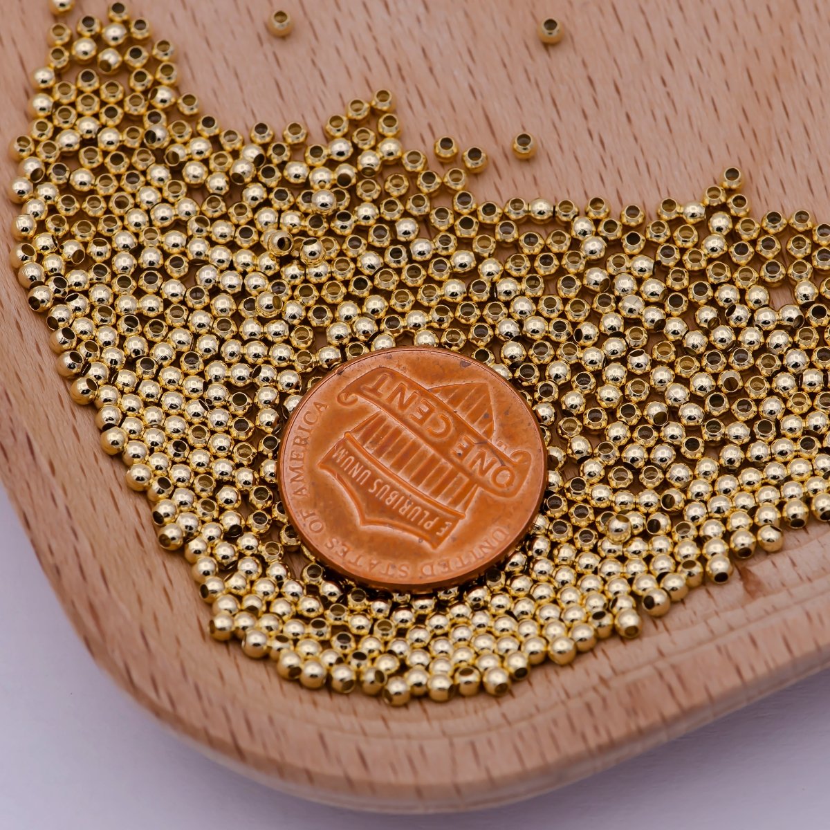 24K Gold Filled 2mm 2.5mm 3mm 4mm Crimp Cover Beads Supply Pack  L-615~L-618