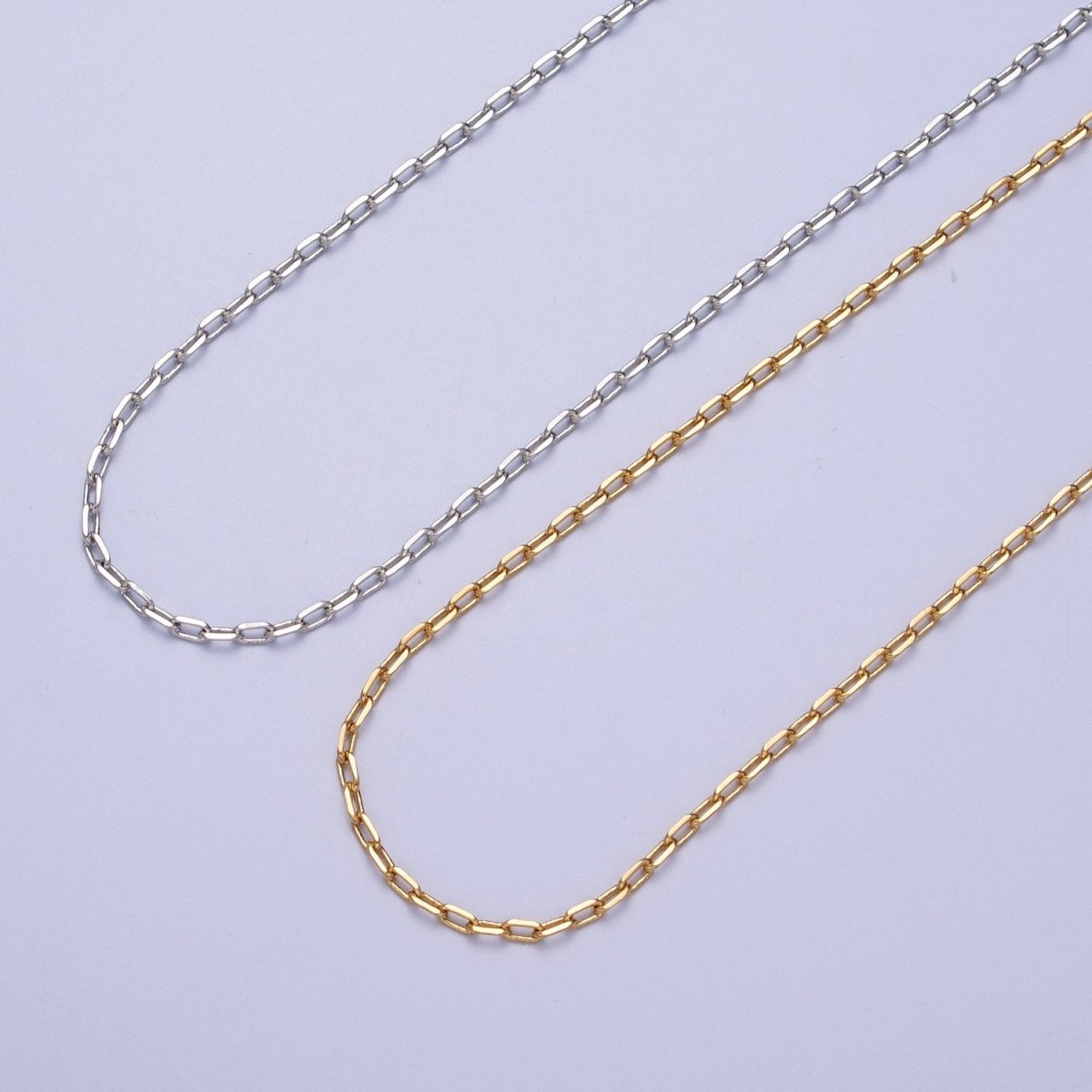 24K Gold Filled 2mm Cable Unfinished Chain in Gold & Silver | ROLL-899, ROLL-900 Clearance Pricing