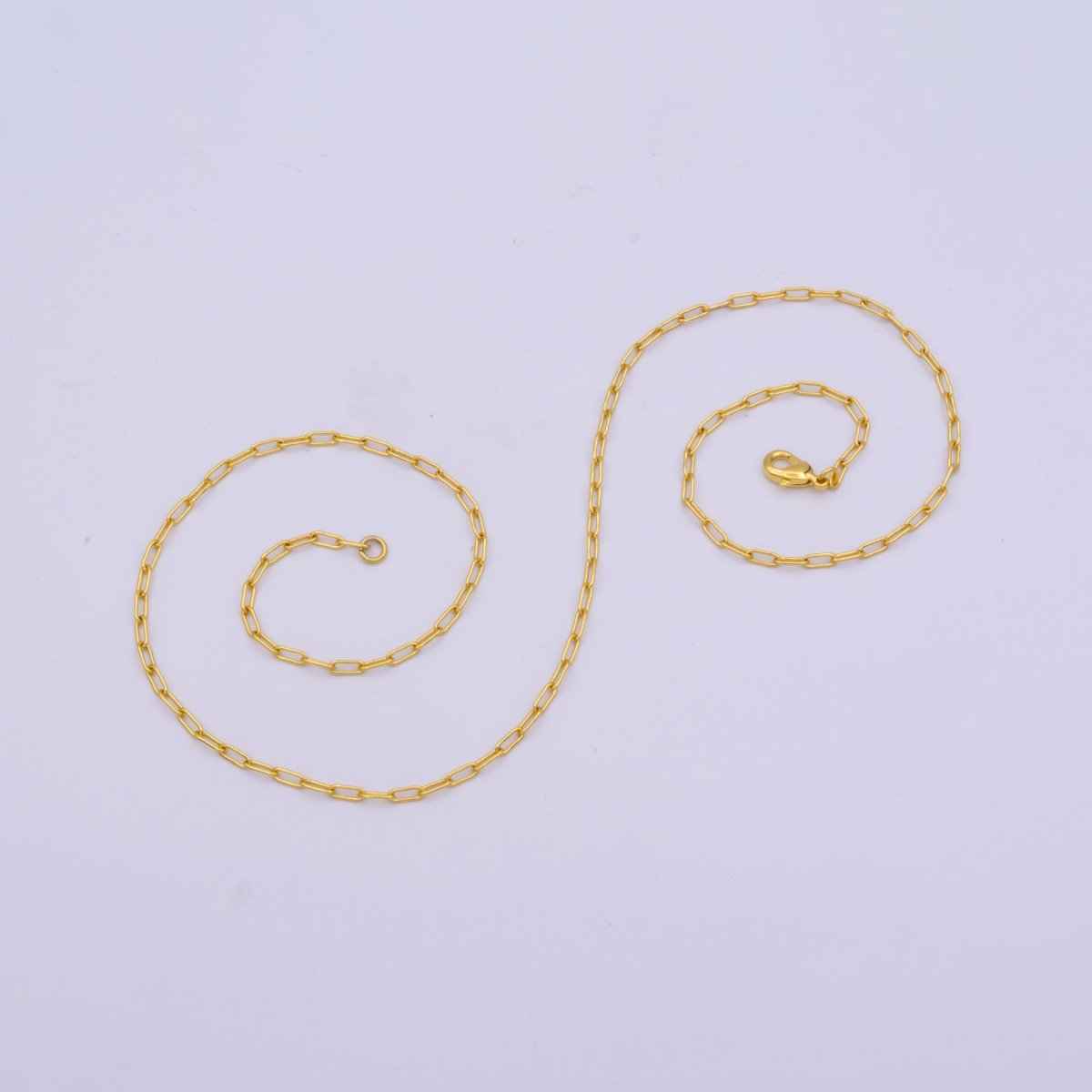 14K Gold Filled 2mm Paperclip Minimalist 16 Inch, 18 Inch Choker Layering Chain Necklace | WA-423 WA-422 Clearance Pricing