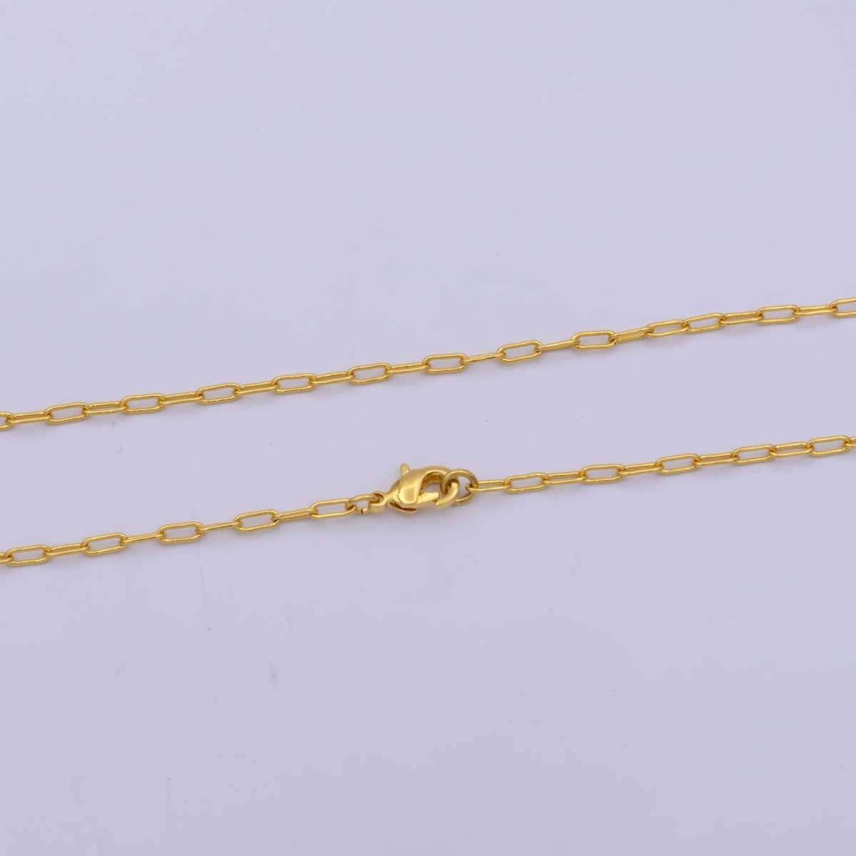 14K Gold Filled 2mm Paperclip Minimalist 16 Inch, 18 Inch Choker Layering Chain Necklace | WA-423 WA-422 Clearance Pricing