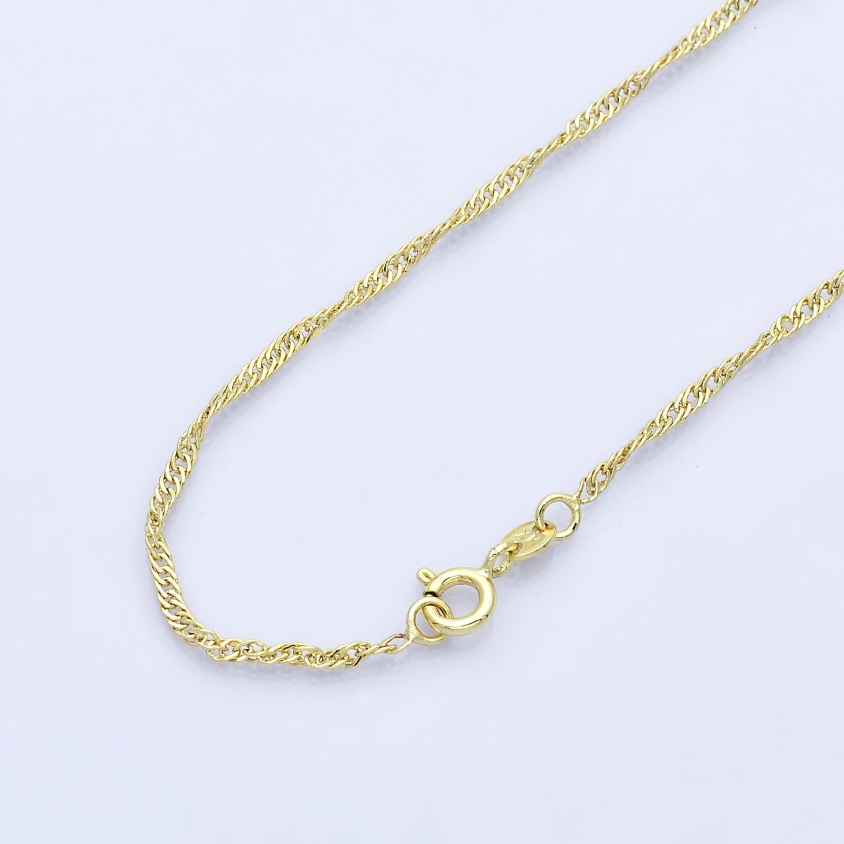 24K Gold Filled 2mm Singapore Chain 18 Inch Necklace | WA - 3154 - DLUXCA
