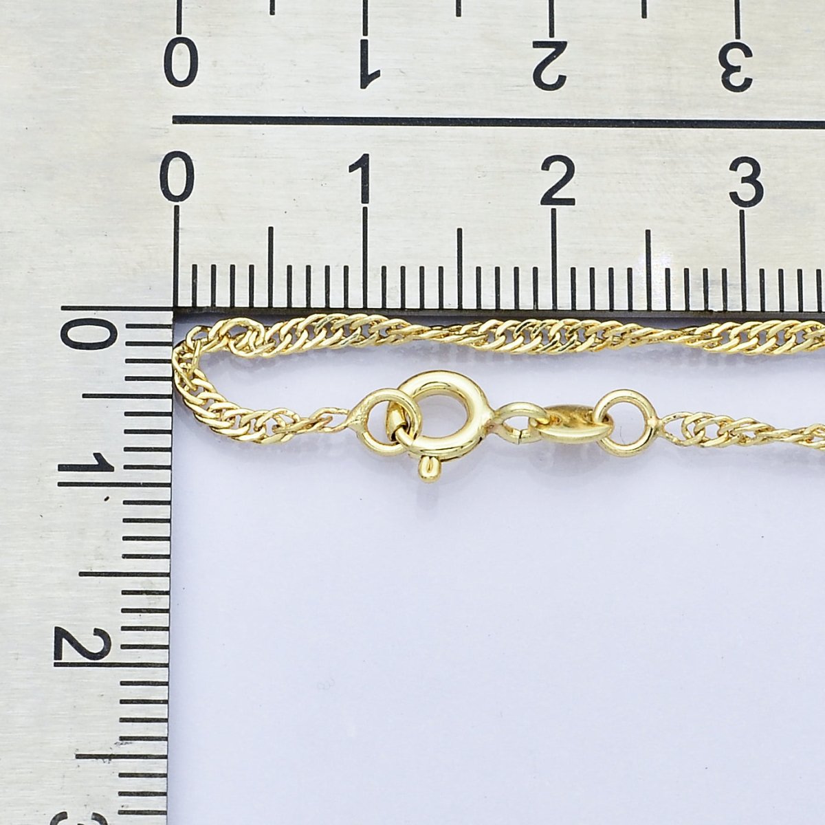 24K Gold Filled 2mm Singapore Chain 18 Inch Necklace | WA - 3154 - DLUXCA