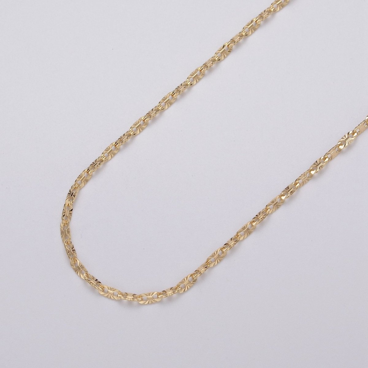 24K Gold Filled 2mm Sunburst Anchor Mariner Unfinished Dainty Unique Chain | ROLL-1044, ROLL-1113 Clearance Pricing