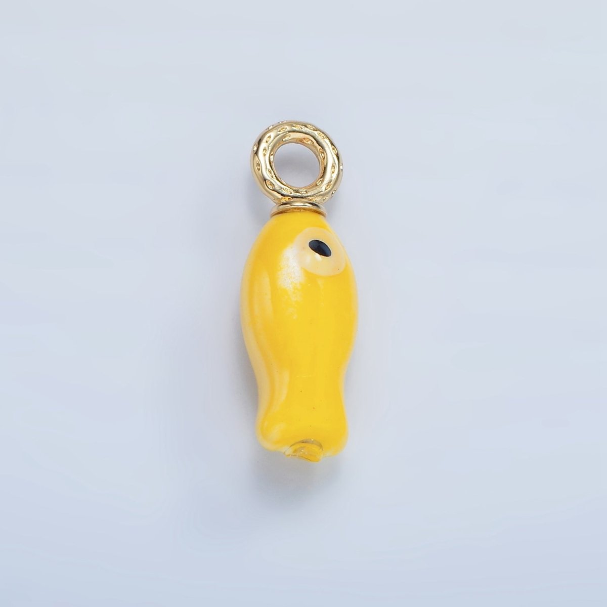 24K Gold Filled 30mm Enamel Fish Sea Animal Ceramic Drop Charm | X794 - X801