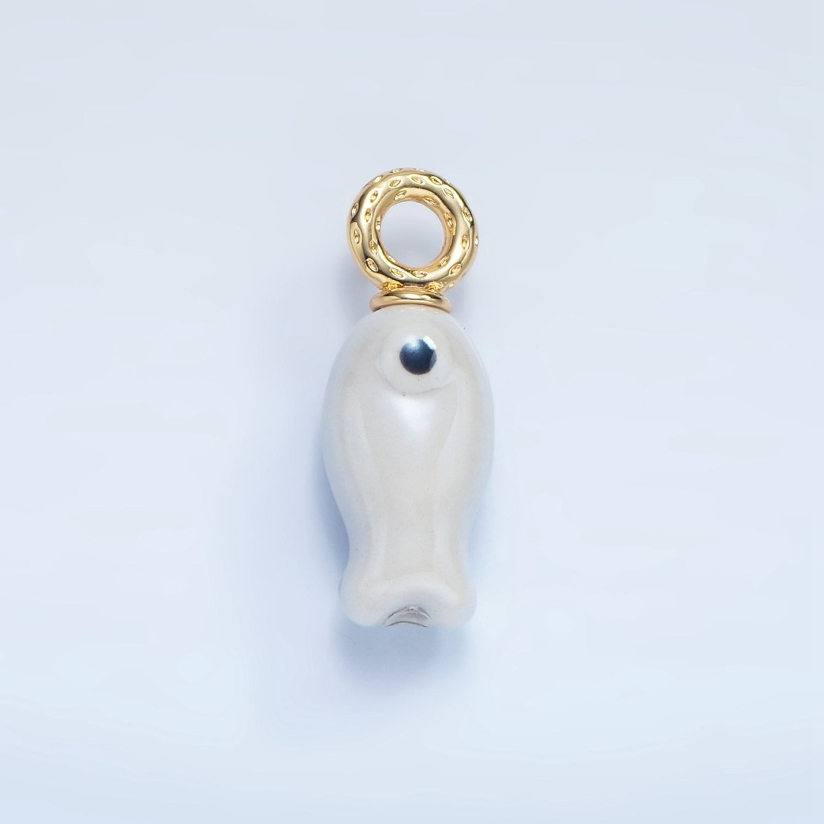 24K Gold Filled 30mm Enamel Fish Sea Animal Ceramic Drop Charm | X794 - X801