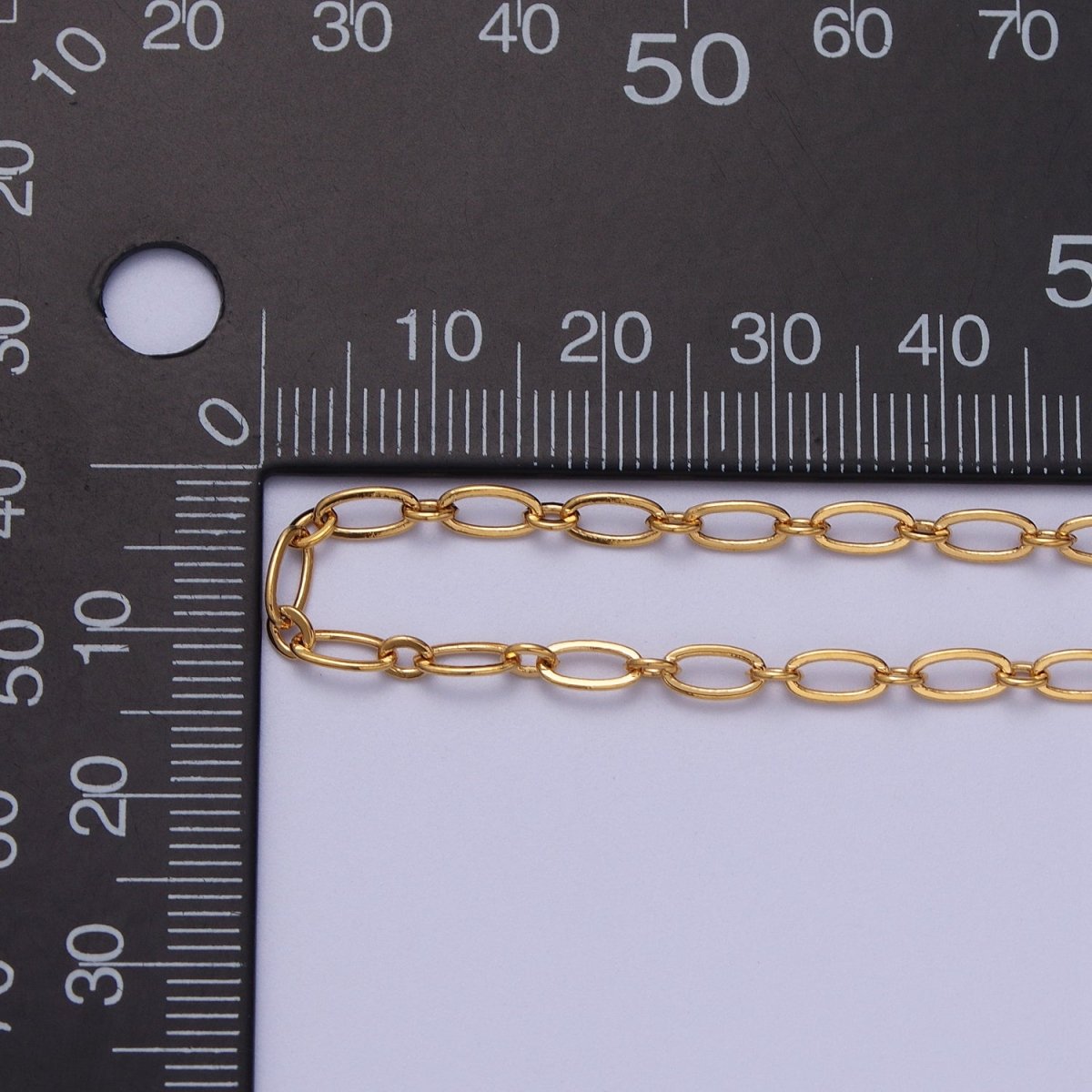 24K Gold Filled 3.2mm Paperclip Chain Cable Link Unfinished Gold, Silver Chain | ROLL-972, ROLL-973 Clearance Pricing