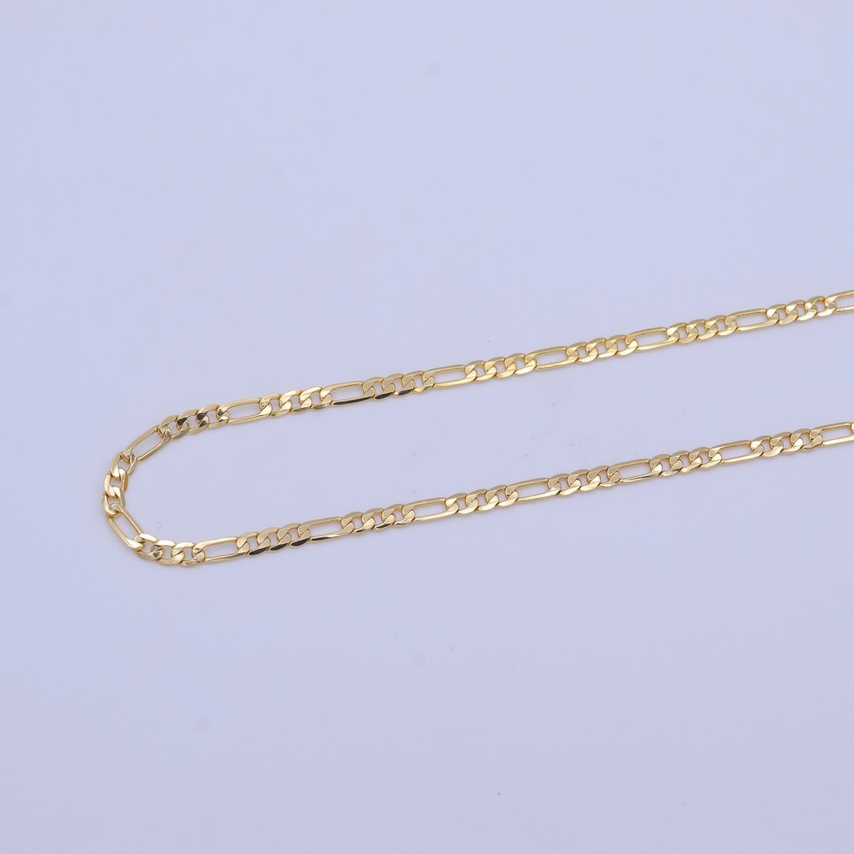 24K Gold Filled 3.3mm Flat Figaro Unfinished Wholesale Chain by Yard | ROLL-1012 Clearance Pricing - DLUXCA