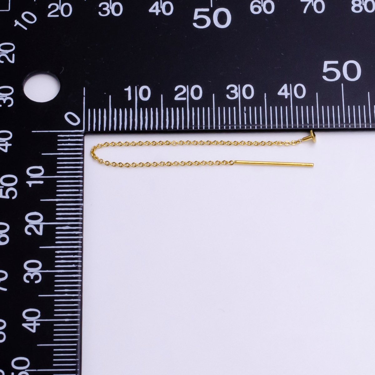 24K Gold Filled 3.5 Inches Cable Rolo Link Chain Long Threader Earring Making Supply | AE821 - DLUXCA