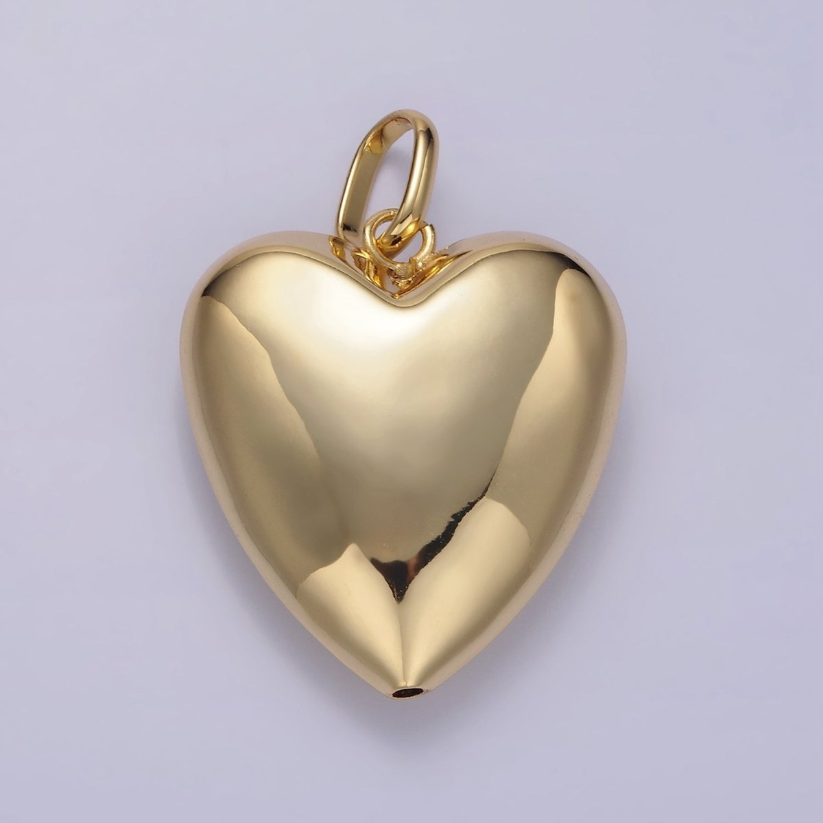24K Gold Filled 35mm Minimalist Chubby Heart Pendant in Gold & Silver | AA1326
