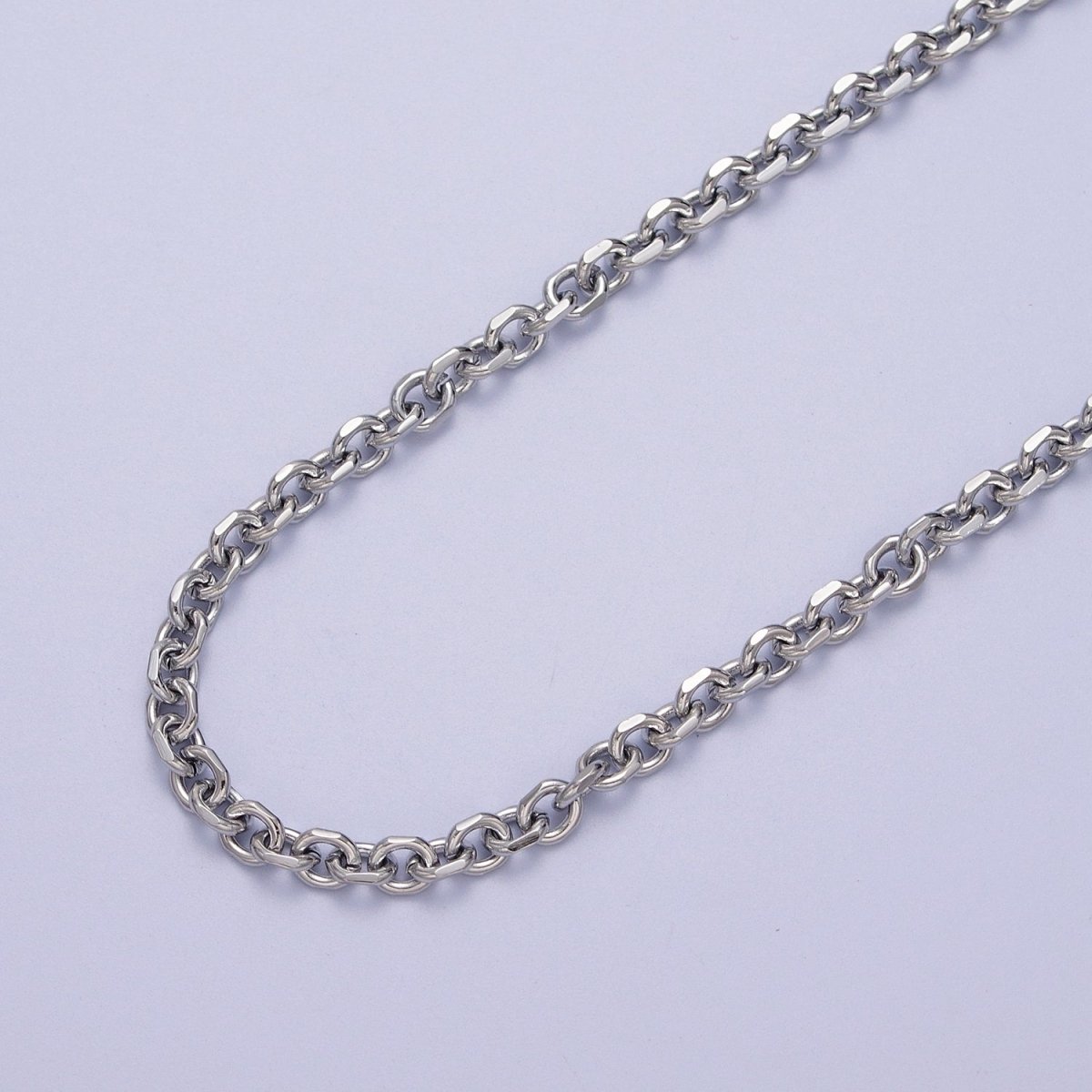 24K Gold Filled 3.8mm Flat Cable Link Gold, Silver Unfinished Chain | ROLL-887 ROLL-888 Clearance Pricing