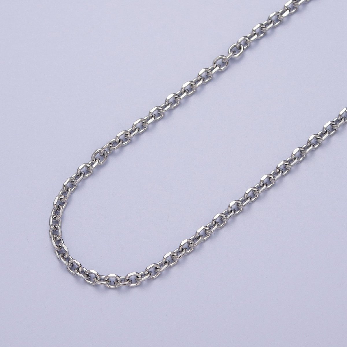 24K Gold Filled 3mm Flat Cable Link Gold, Silver Unfinished Chain | ROLL-889, ROLL-890 Clearance Pricing