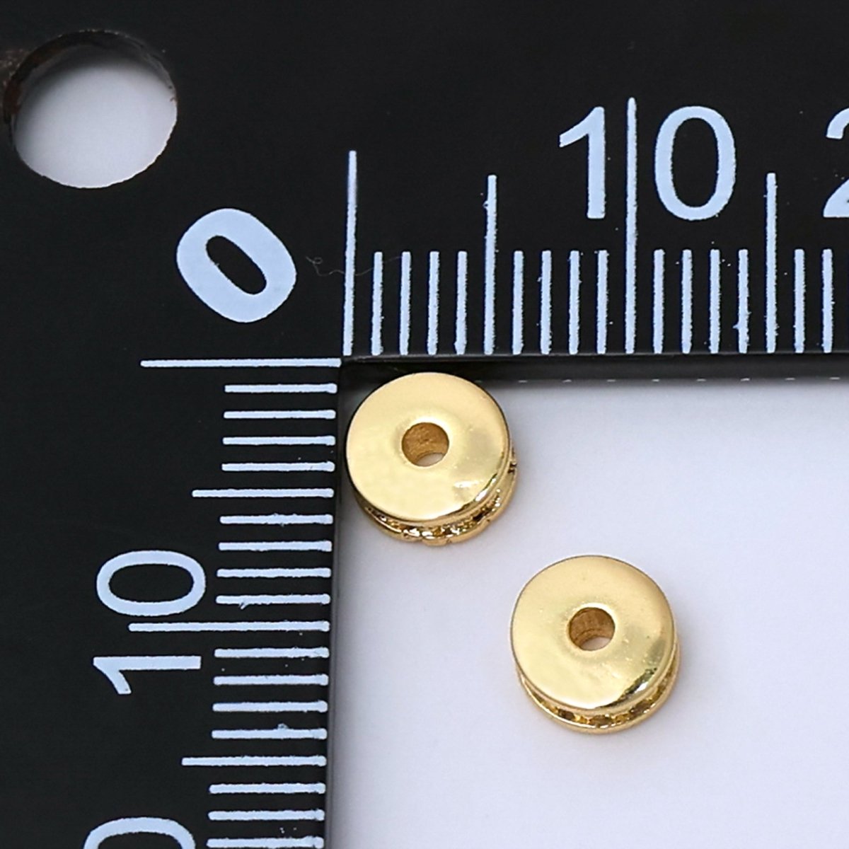 24K Gold Filled 3mm Micro Paved CZ Rhondelle Bead | B212 - DLUXCA