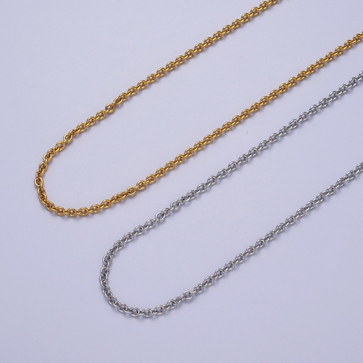 24K Gold Filled 3mm Mini Rolo Unfinished Chain in Gold & Silver | ROLL-907, ROLL-908 Clearance Pricing