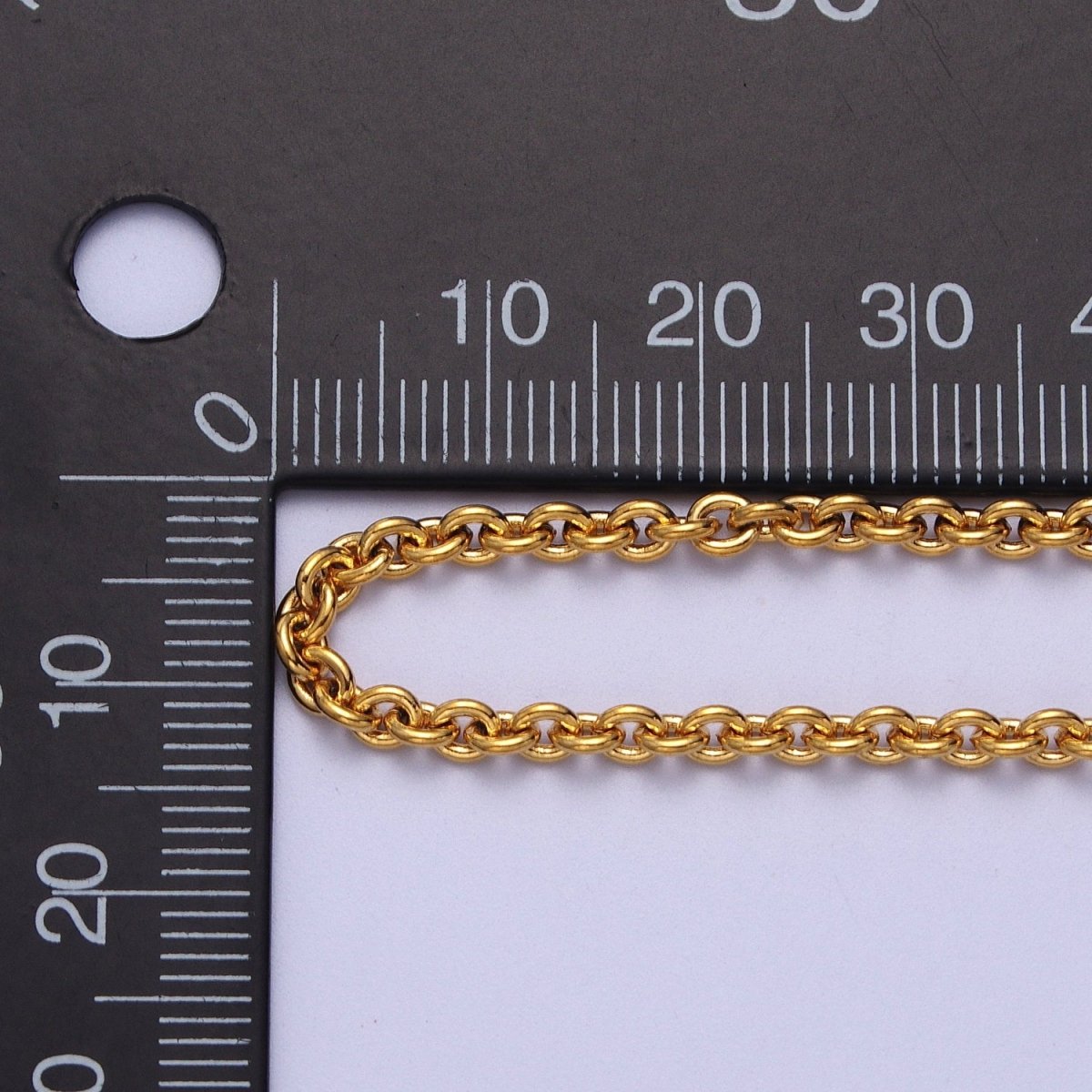 24K Gold Filled 3mm Mini Rolo Unfinished Chain in Gold & Silver | ROLL-907, ROLL-908 Clearance Pricing