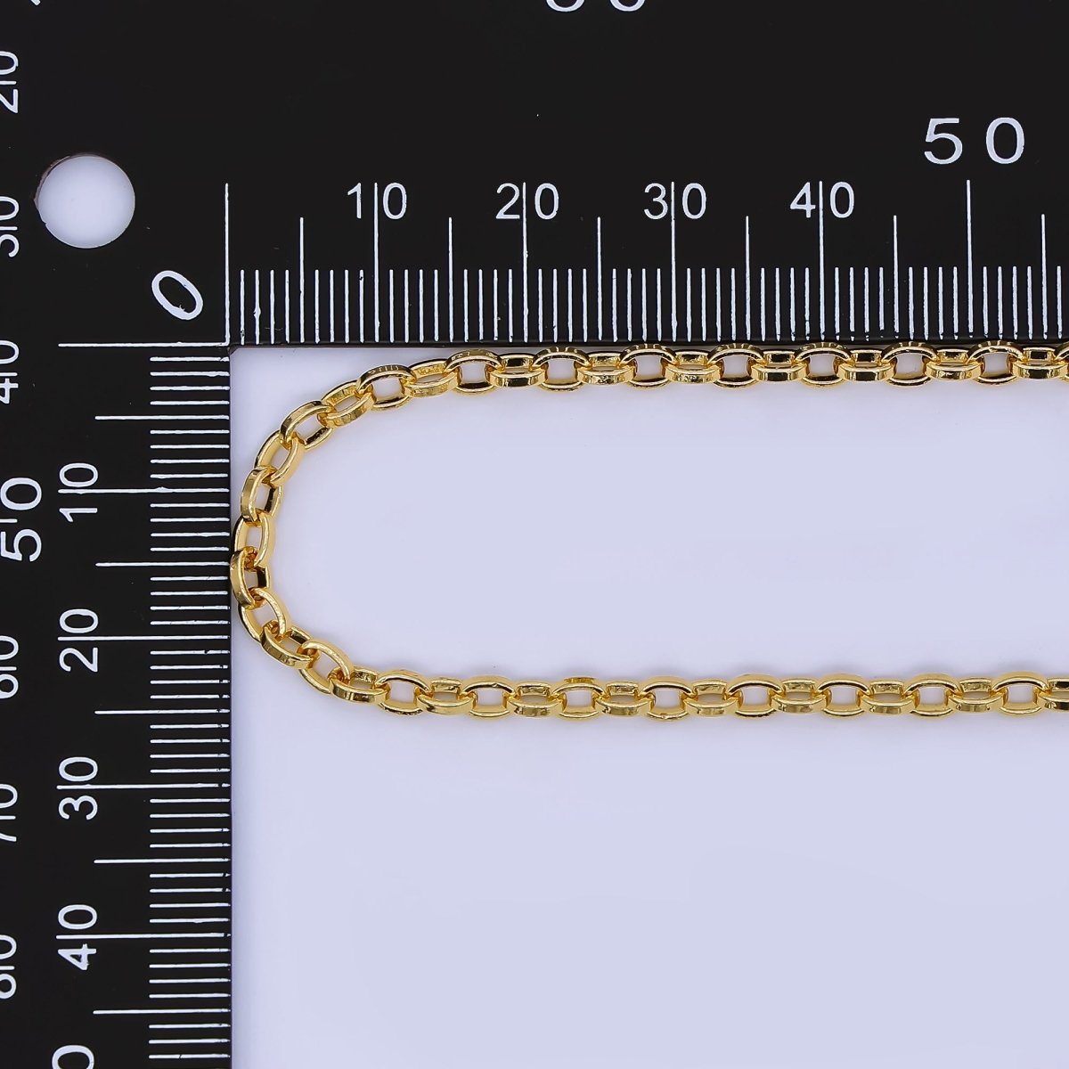 24K Gold Filled 3mm Minimalist Cable Unfinished Chain by Yard | Roll - 1669 - DLUXCA