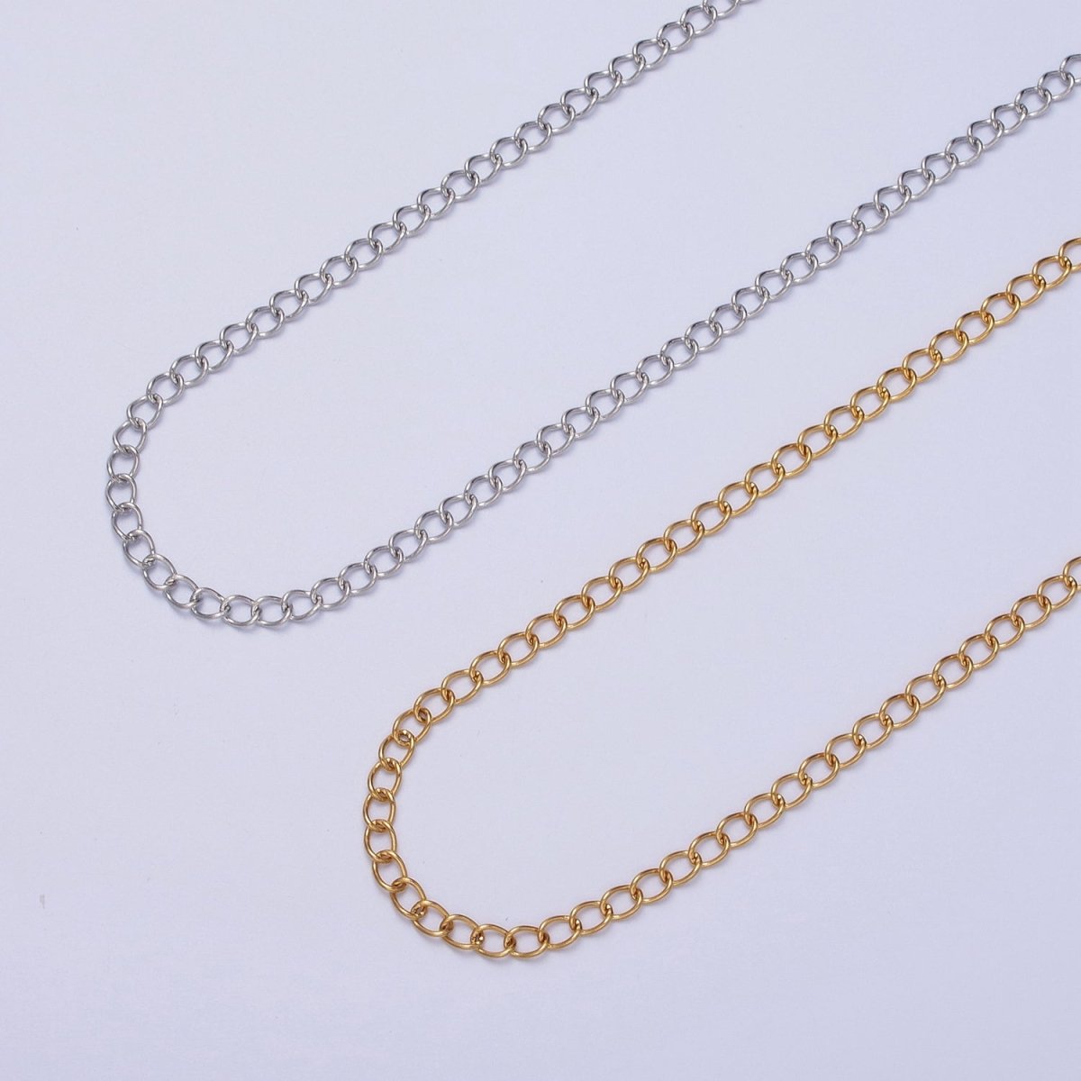24K Gold Filled 3mm Thin Cable Gold, Silver Unfinished Extender Chain | ROLL-939 ROLL-940 Clearance Pricing