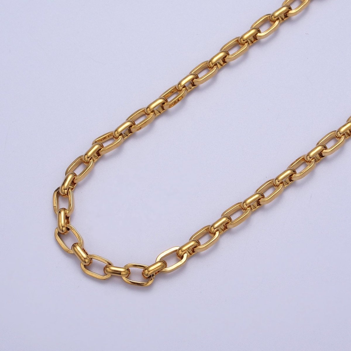 24K Gold Filled 4.4mm Unfinished Cable Chain in Gold & Silver | ROLL-1002 ROLL-1003 Clearance Pricing