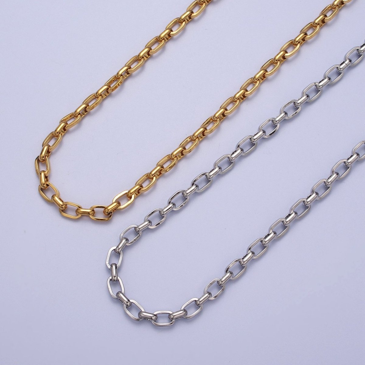 24K Gold Filled 4.4mm Unfinished Cable Chain in Gold & Silver | ROLL-1002 ROLL-1003 Clearance Pricing