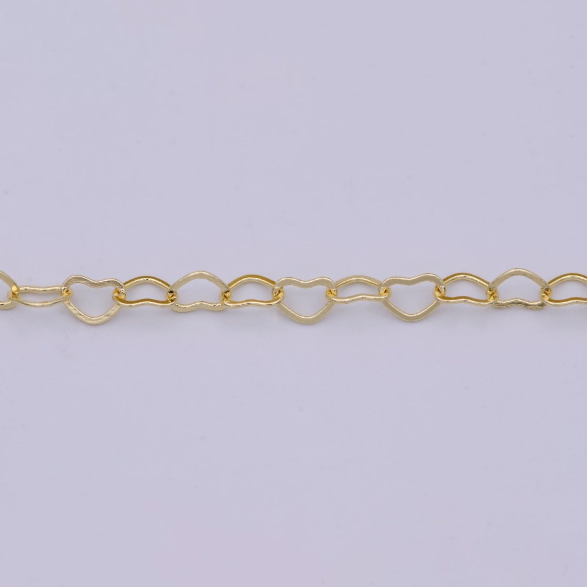 24K Gold Filled 4.4X3.5mm Heart Designed Chain, Unfinished Chain For Necklace Bracelet Anklet Component | ROLL-574 - DLUXCA